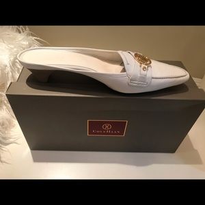 Cole Haan Leather Inger Mule Shoes 8.5 AA White